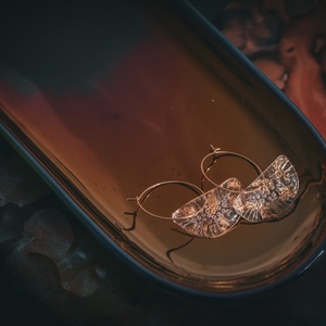 Félkör fülbevaló - fenntartható ékszer - ékszer - fülbevaló - lógó fülbevaló - Meska.hu