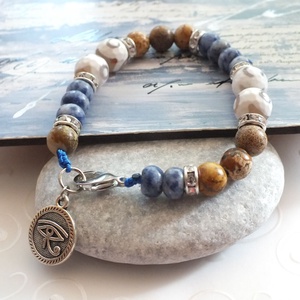 Hórusz szeme... ásványgyöngy karkötő -  - Meska.hu