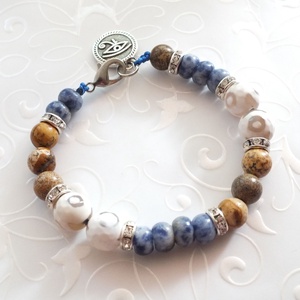 Hórusz szeme... ásványgyöngy karkötő -  - Meska.hu