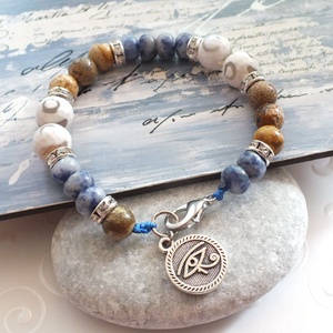 Hórusz szeme... ásványgyöngy karkötő -  - Meska.hu