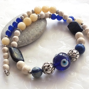 Evil eye... ásványgyöngy nyaklánc -  - Meska.hu