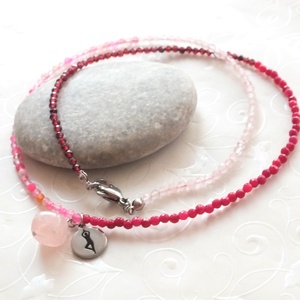 Pink ombre acél nyaklánc vagy 3 soros karkötő  - ékszer - nyaklánc - gyöngyös nyaklánc - Meska.hu