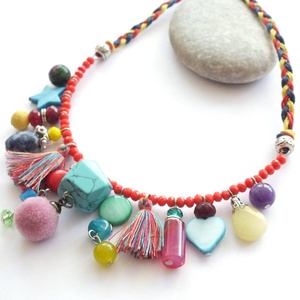 Hippi nyaklánc... ásványgyöngyökkel - ékszer - nyaklánc - medálos nyaklánc - Meska.hu