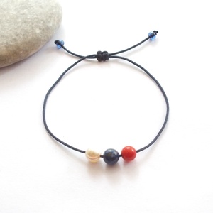 Matróz stílus... ásványos zsinóros - csúszócsomós karkötők - ékszer - karkötő - charm karkötő - Meska.hu