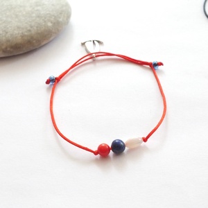 Matróz stílus... ásványos zsinóros - csúszócsomós karkötők - ékszer - karkötő - charm karkötő - Meska.hu