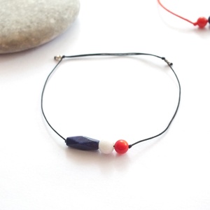 Matróz stílus... ásványos zsinóros - csúszócsomós karkötők - ékszer - karkötő - charm karkötő - Meska.hu