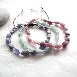 Tanzanit karkötő - ékszer - karkötő - gyöngyös karkötő - Meska.hu