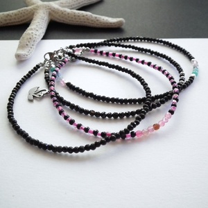 Achát  nemesacél bokalánc - ékszer - lábdísz és testékszer - bokalánc - Meska.hu