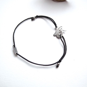 Hórusz szeme... nemesacél zsinór karkötő - ékszer - karkötő - charm karkötő - Meska.hu