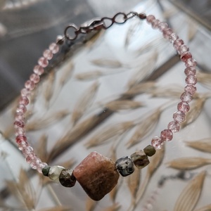 Eperkvarc - turmalin - prehnit karkötő  - ékszer - karkötő - gyöngyös karkötő - Meska.hu