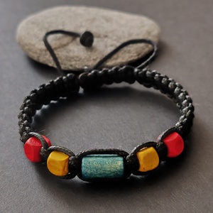 Jamaica... csomózott férfi fa karkötő - ékszer - karkötő - fonott karkötő - Meska.hu