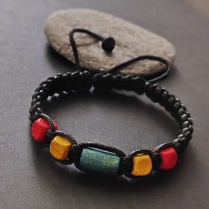 Jamaica... csomózott férfi fa karkötő - ékszer - karkötő - fonott karkötő - Meska.hu