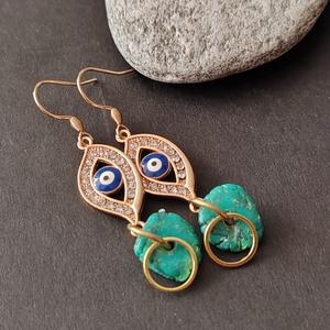 Evil eye fülbevaló I. - türkinit  - Meska.hu
