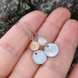 Korongok... citrin - alu fülbevaló - ékszer - fülbevaló - lógó fülbevaló - Meska.hu