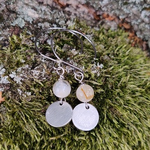 Korongok... citrin - alu fülbevaló - ékszer - fülbevaló - lógó fülbevaló - Meska.hu