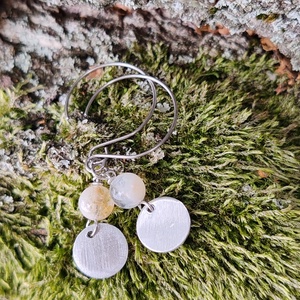 Korongok... citrin - alu fülbevaló - ékszer - fülbevaló - lógó fülbevaló - Meska.hu