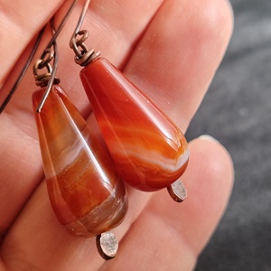 Karneol fülbevaló vörösrézzel -  - Meska.hu Karneol fülbevaló vörösrézzel -  - Meska.hu