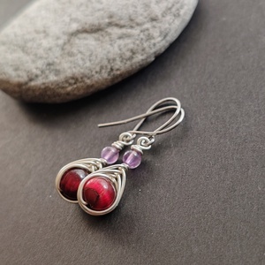 Tigrisszem - ametiszt fülbevaló  - Meska.hu