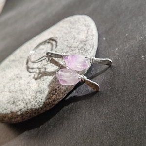 Ametiszt pálca... rusztikus fülbevaló -  - Meska.hu