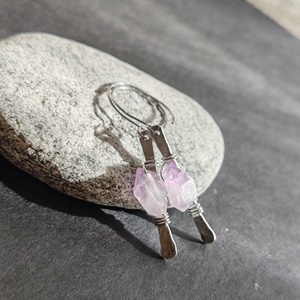 Ametiszt pálca... rusztikus fülbevaló -  - Meska.hu