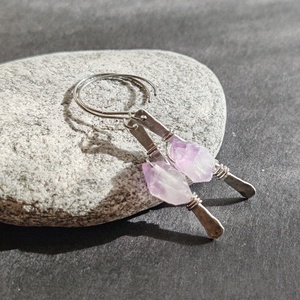 Ametiszt pálca... rusztikus fülbevaló -  - Meska.hu