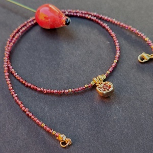 Minidesign... gránátalma - nemesacél nyaklánc   - Meska.hu