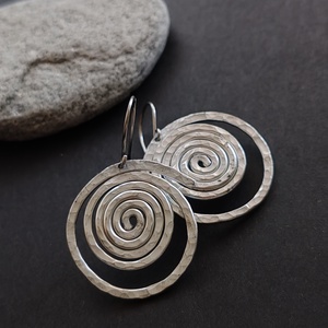 Csiga... alumínium fülbevaló , Ékszer, Fülbevaló, Lógó fülbevaló, Ékszerkészítés, Fémmegmunkálás, MESKA