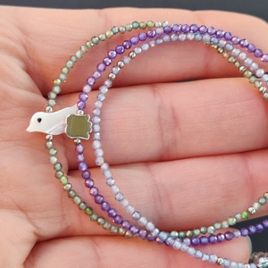 Minidesign... tulipán cirkónia karkötő  - ékszer - karkötő - gyöngyös karkötő - Meska.hu