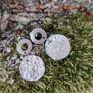 Acél - alumínium bedugós fülbevaló  - Meska.hu