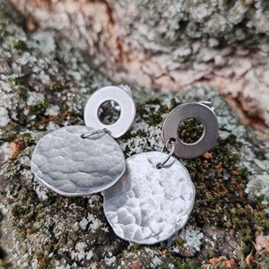 Acél - alumínium bedugós fülbevaló  - ékszer - fülbevaló - lógó fülbevaló - Meska.hu