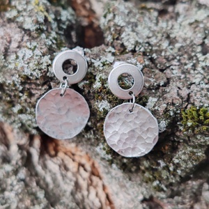 Acél - alumínium bedugós fülbevaló  - ékszer - fülbevaló - lógó fülbevaló - Meska.hu