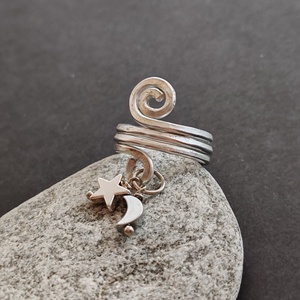 Csillag - hold... alumínium gyűrű , Ékszer, Gyűrű, Fonódó gyűrű, Ékszerkészítés, Fémmegmunkálás, MESKA