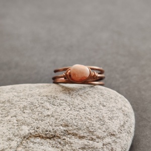 Napkő vörösréz gyűrű  - ékszer - gyűrű - fonódó gyűrű - Meska.hu