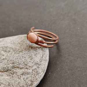 Napkő vörösréz gyűrű  - ékszer - gyűrű - fonódó gyűrű - Meska.hu