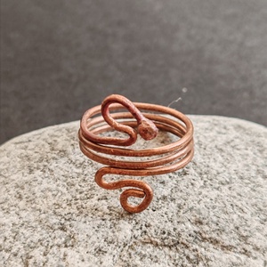 Vörösréz gyűrű , Ékszer, Gyűrű, Fonódó gyűrű, Ékszerkészítés, Fémmegmunkálás, MESKA