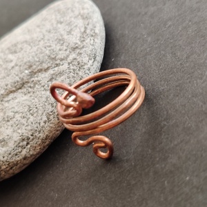 Vörösréz gyűrű  - ékszer - gyűrű - fonódó gyűrű - Meska.hu