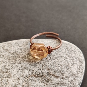 Mézkalcit vörösréz gyűrű  - Meska.hu