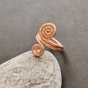 Dupla csiga... rosegold alumínium gyűrű  - ékszer - gyűrű - fonódó gyűrű - Meska.hu