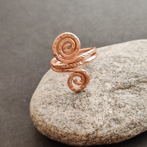 Dupla csiga... rosegold alumínium gyűrű  - ékszer - gyűrű - fonódó gyűrű - Meska.hu