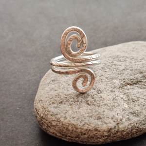 Dupla csiga... ezüst alumínium gyűrű  - ékszer - gyűrű - fonódó gyűrű - Meska.hu