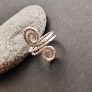 Dupla csiga... ezüst alumínium gyűrű  - ékszer - gyűrű - fonódó gyűrű - Meska.hu