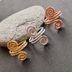 Dupla csiga... ezüst alumínium gyűrű  - ékszer - gyűrű - fonódó gyűrű - Meska.hu