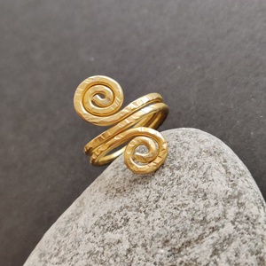 Dupla csiga... arany alumínium gyűrű  - Meska.hu