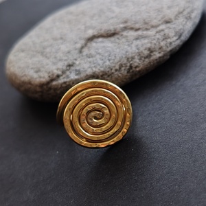 Kakaós tekercs...  arany alumínium gyűrű  - ékszer - gyűrű - fonódó gyűrű - Meska.hu