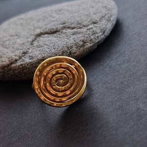 Kakaós tekercs...  arany alumínium gyűrű  - ékszer - gyűrű - fonódó gyűrű - Meska.hu