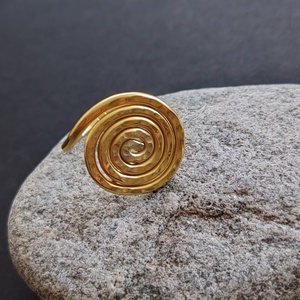 Kakaós tekercs...  arany alumínium gyűrű  - ékszer - gyűrű - fonódó gyűrű - Meska.hu