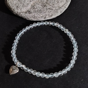 Kék topáz karkötő, Ékszer, Karkötő, Gyöngyös karkötő, Ékszerkészítés, MESKA