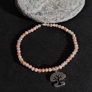 Barack holdkő karkötő - ékszer - karkötő - gyöngyös karkötő - Meska.hu