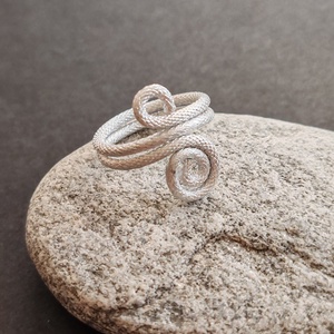 Ezüst alumínium gyűrű  - ékszer - gyűrű - fonódó gyűrű - Meska.hu