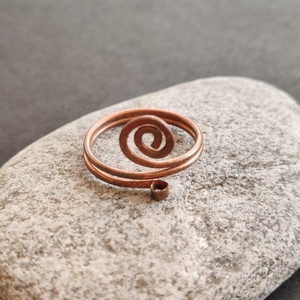 Minimál vörösréz gyűrű , Ékszer, Gyűrű, Fonódó gyűrű, Ékszerkészítés, Fémmegmunkálás, MESKA